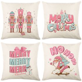 Home Christmas Decorative Printed Pillowcase (Option: Style 10-4 PCS)