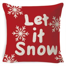 Christmas Linen Printing Decoration Pillowcase (Option: Style 3-45x45cm)