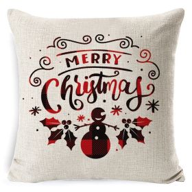 Christmas Linen Printing Decoration Pillowcase (Option: Style 9-45x45cm)