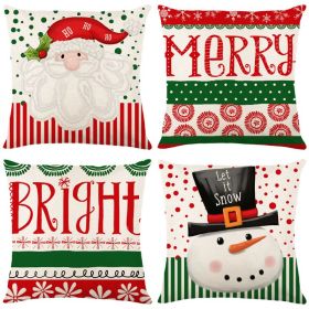 Home Christmas Decorative Printed Pillowcase (Option: Style 20-4 PCS)