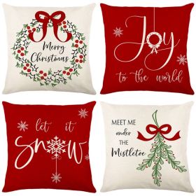 Home Christmas Decorative Printed Pillowcase (Option: Style 23-4 PCS)