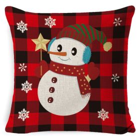 Christmas Linen Printing Decoration Pillowcase (Option: 45 Style-45x45cm)