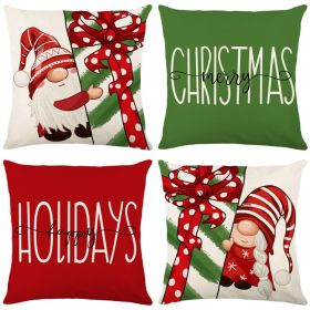 Home Christmas Decorative Printed Pillowcase (Option: Style 24-4 PCS)