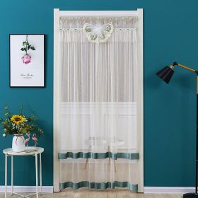 Double Yarn Lace Gauze Door Curtain Over The Door Anti-mosquito Living Room Bedroom Bathroom Universal Partition Home Decoration (Color: green beige yarn, size: 90x210cm)