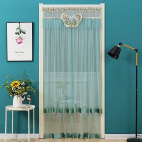 Double Yarn Lace Gauze Door Curtain Over The Door Anti-mosquito Living Room Bedroom Bathroom Universal Partition Home Decoration (Color: green yarn, size: 100x210cm)