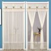 Double Yarn Lace Gauze Door Curtain Quiet Anti-mosquito Embroidered Living Room Bedroom Bathroom Universal Partition Home Decor