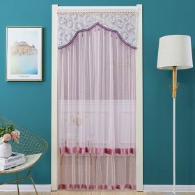 Double Yarn Door Curtain Anti-mosquito Embroidered Tassel Quiet Bedroom Living Room Bathroom Universal Partition Home Decoration (Color: 02 pink, size: 100x200cm)