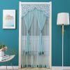 Double Yarn Door Curtain Anti-mosquito Embroidered Tassel Quiet Bedroom Living Room Bathroom Universal Partition Home Decoration