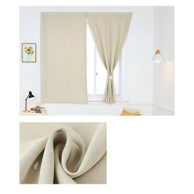 Solid Color Star Curtain White Tulle Hook&Loop No Punching Easy To Install Bedroom Girls Kids Adult Shading Simple Self-adhesive (Color: 03 Beige silver star, size: W 1.8m x H 1.5m(single opening))