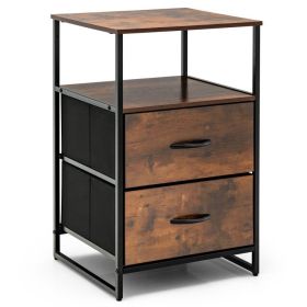 Freestanding Cabinet Dresser with Wooden Top Shelves (size: S)