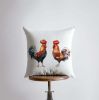 Watercolor Roosters | Gifts | Brid Prints | Bird Decor |Accent Pillow Covers | Throw Pillow Covers | Pillow | Room Decor | Bedroom Decor