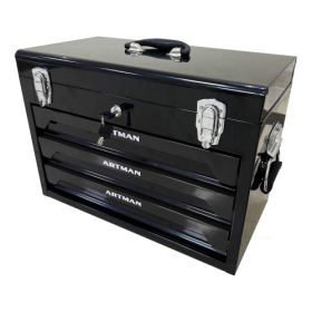 3 Drawer Tool Box With Tool Set (Color: Black)