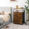 Freestanding Cabinet Dresser with Wooden Top Shelves