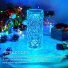 16 Colors Crystal Table Lamp Rose Light Romantic Diamond Atmosphere Light USB Touch Night Light For Bedroom Desk Party Decor