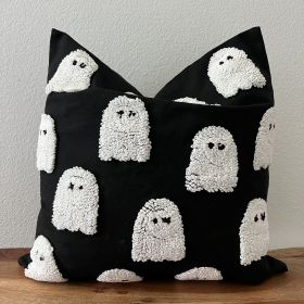 Tufted throw pillow cover, Halloween and fall dâˆšÂ©cor (Style: Ghost)