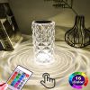 16 Colors Crystal Table Lamp Rose Light Romantic Diamond Atmosphere Light USB Touch Night Light For Bedroom Desk Party Decor