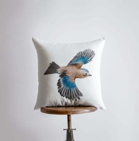 Watercolor Bluebird | Gifts | Brid Prints | Bird Decor | Accent Pillow Covers | Throw Pillow Covers | Pillow | Room Decor | Bedroom Decor (Cover & Insert: Cover only, Dimensions: 10x10)