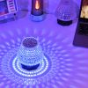 Romantic Diamond Crystal Lamp Table Light USB Touch Sensor Bar Table Lamp Dimming Beside Lamp LED Night Light For Restaurant Wedding Flower