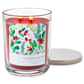 Perfect Present Indoor/Outdoor Home Decor 3-Wick 16 oz Jar Candle (Color: As pic show, Type: Cranberry)