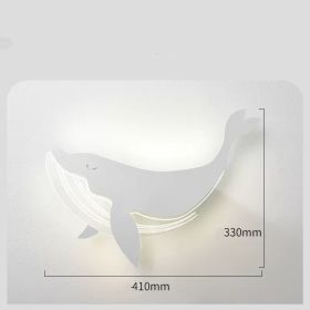 Creative Whale Background Wall Decoration Net Red Bedside Small Lamp (Option: Whale white-Three color dimming)