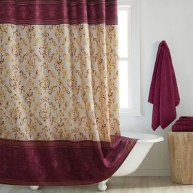 Shower Curtain Polyester Thickened Waterproof Partition Wet And Dry Separation (Option: Monaro shower curtain-220X183CM 12holes)