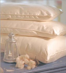 Organic Cotton Natural Kapok Filled Pillows - VEGAN (size: Standard 20 x 25" Light Fill 3" Loft)